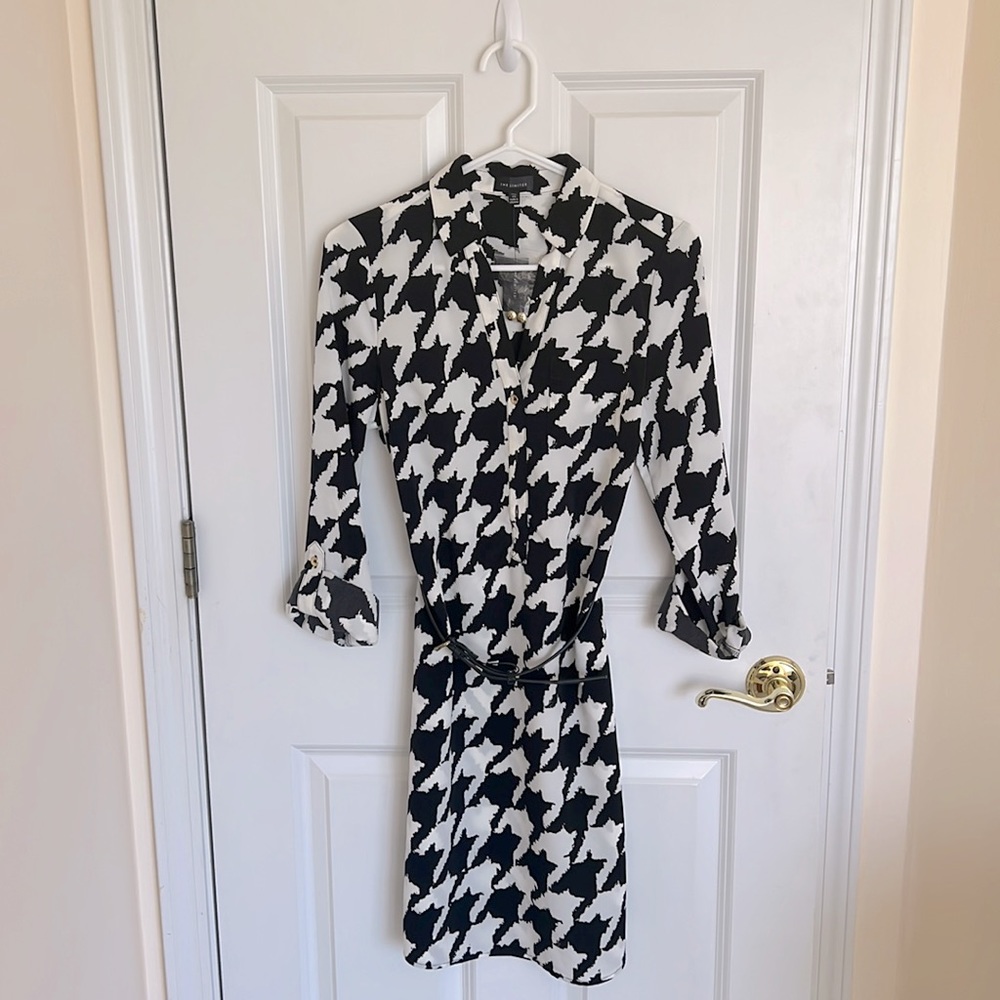 NEW Limited Brand Midi Length Houndstooth Dress